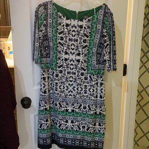 Green and black patterned dress, worn once